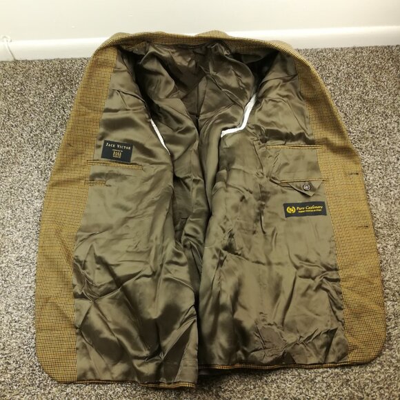 Jack Victor x Saks Sport Coat 100% Italian Cashmere Houndstooth Checked 46R - Picture 5 of 14